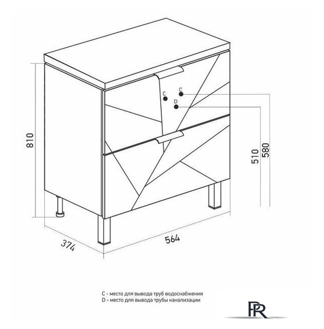  Mixline Тумба под умывальник Гранд 60 553025 - Изображение №4 — Интернет-магазин ПроЗаказ
