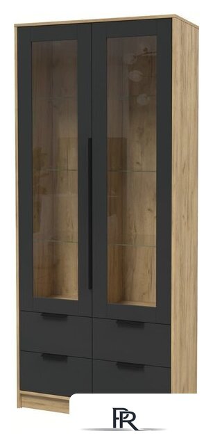 Шкаф-витрина Интерлиния Концепт КТ-ШВ2 (антрацит/дуб золотой) - Изображение №1 — Интернет-магазин ПроЗаказ