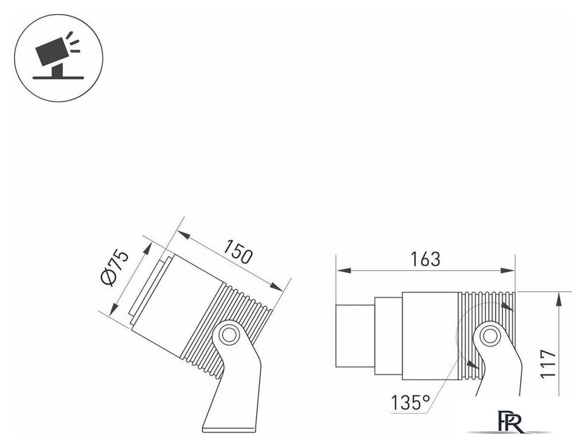 Уличный прожектор Arlight ALT-RAY-ZOOM-R75-18W Warm3000 032562 - Изображение №5 — Интернет-магазин ПроЗаказ
