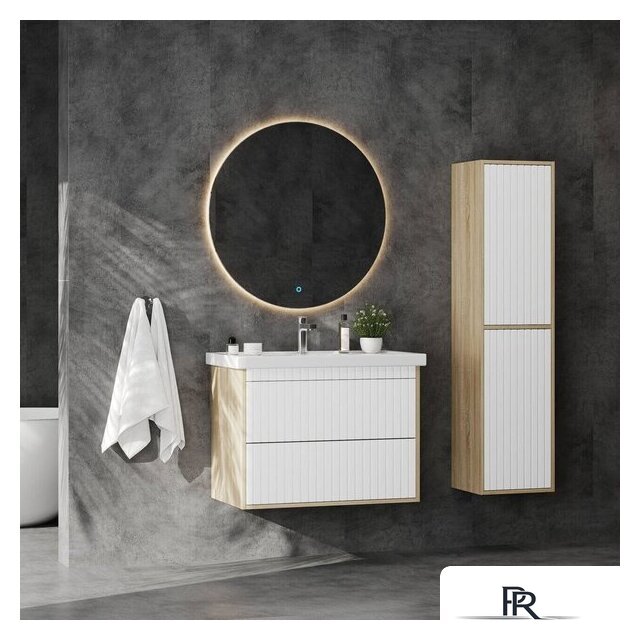  Onika Тумба под умывальник Дайлер 80 108061 (белый/дуб сонома) - Изображение №7 — Интернет-магазин ПроЗаказ