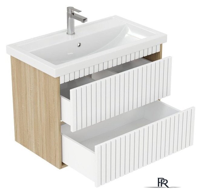  Onika Тумба под умывальник Дайлер 80 108061 (белый/дуб сонома) - Изображение №4 — Интернет-магазин ПроЗаказ