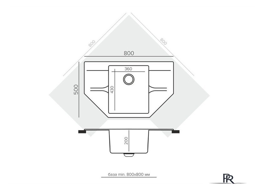Кухонная мойка Polygran Riff 800 (космос) - Изображение №3 — Интернет-магазин ПроЗаказ