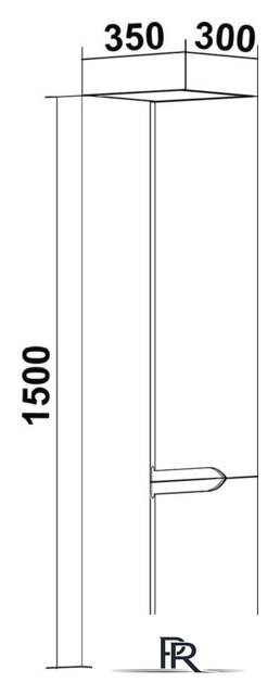  Runo Шкаф-пенал для ванной Стокгольм 35 правый (подвесной) - Изображение №5 — Интернет-магазин ПроЗаказ