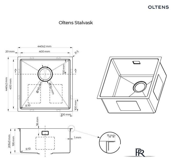 Кухонная мойка Oltens Stalvask 71100300 - Изображение №2 — Интернет-магазин ПроЗаказ