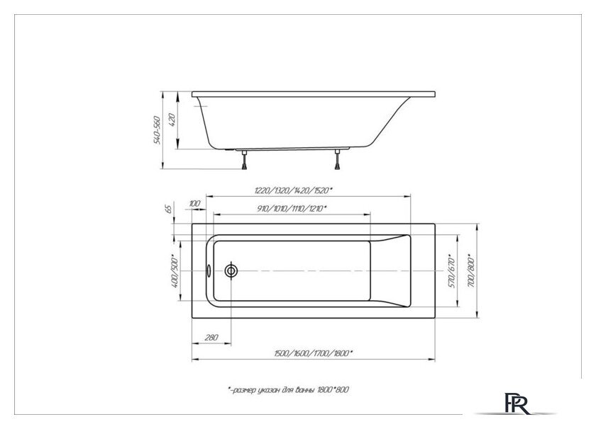 Ванна Aquatek Калибри 150x70см KL150-0000001 - Изображение №5 — Интернет-магазин ПроЗаказ