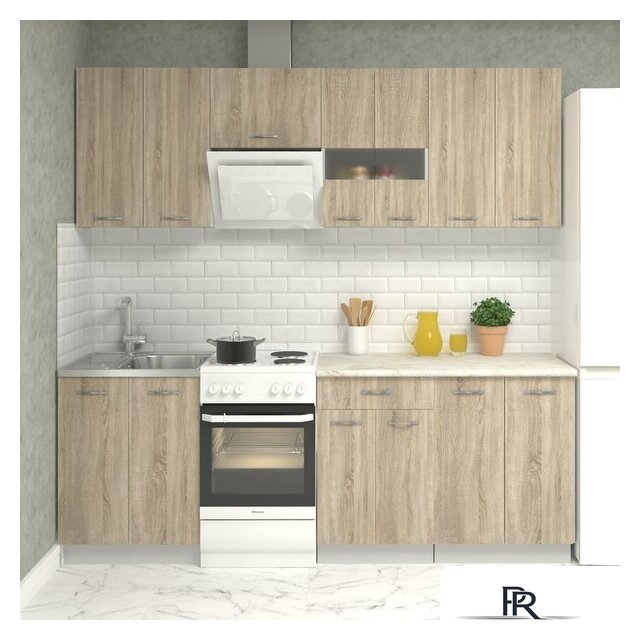 Готовая кухня Mio Tesoro Экстра-лайт 2.2 (дуб сонома/королевский опал) - Изображение №1 — Интернет-магазин ПроЗаказ