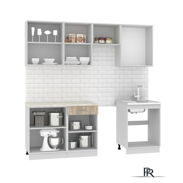 Готовая кухня Mio Tesoro Экстра-лайт 2.2 (дуб сонома/королевский опал) - Изображение №3 — Интернет-магазин ПроЗаказ