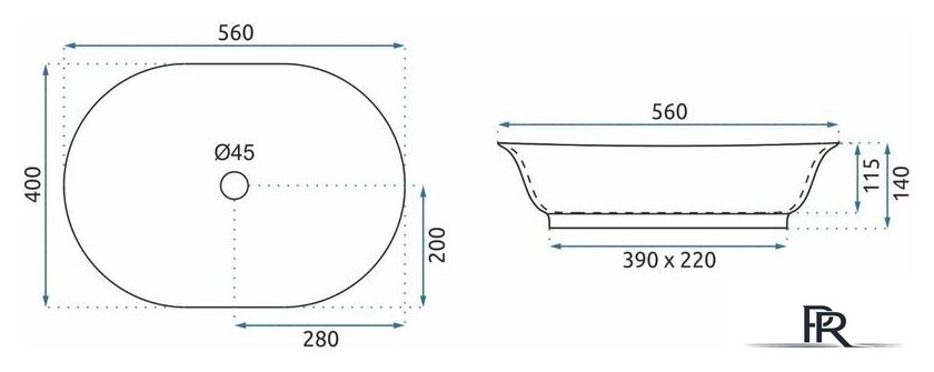 Умывальник Rea Roma (белый) - Изображение №6 — Интернет-магазин ПроЗаказ