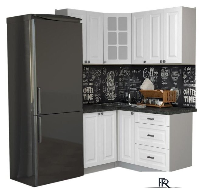 Готовая кухня Интерлиния Мила Деко 1.2x1.5 (белый/кастилло темный) - Изображение №1 — Интернет-магазин ПроЗаказ