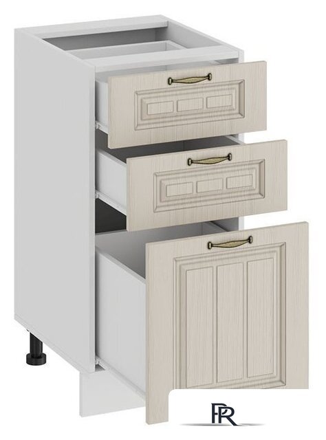 Шкаф напольный Трия Лина 1Н4Я3 (белый/кремовый) - Изображение №2 — Интернет-магазин ПроЗаказ