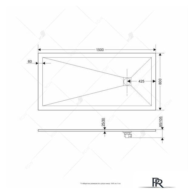 Душевой поддон RGW ST-0158G 16152815-02 80x150 - Изображение №4 — Интернет-магазин ПроЗаказ