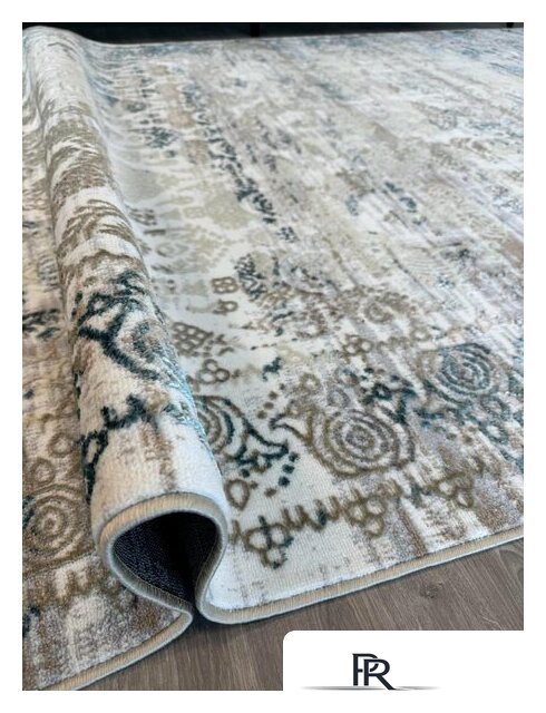 Ковер для жилой комнаты Radjab Carpet Бьянка Прямоугольник D008A 7532RK-B (3x4, Cream Shirink/Blue Fdy) - Изображение №2 — Интернет-магазин ПроЗаказ