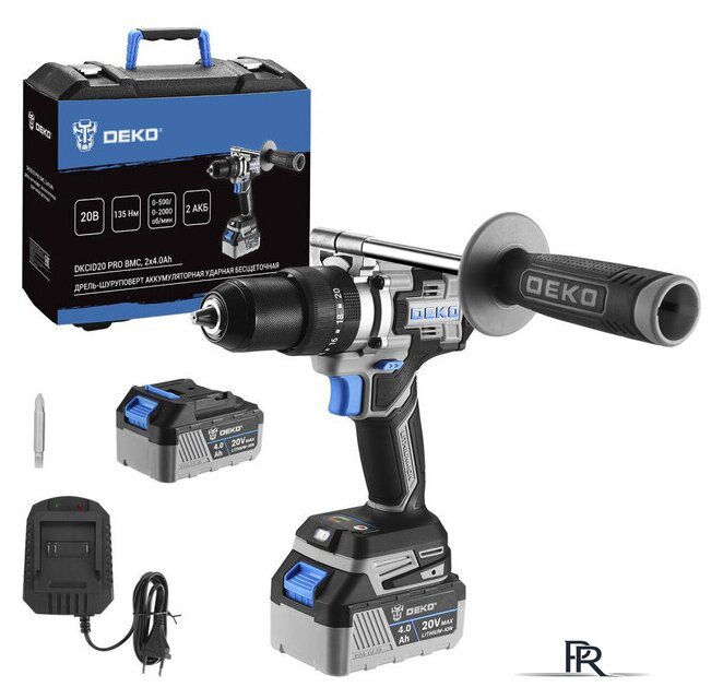 Ударная дрель-шуруповерт Deko DKCID20 Pro 063-4437 (с 2-мя АКБ, кейс) - Изображение №1 — Интернет-магазин ПроЗаказ