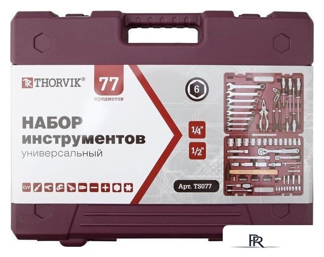 Набор домашнего мастера Thorvik TS077/12 (77 предметов) - Изображение №6 — Интернет-магазин ПроЗаказ