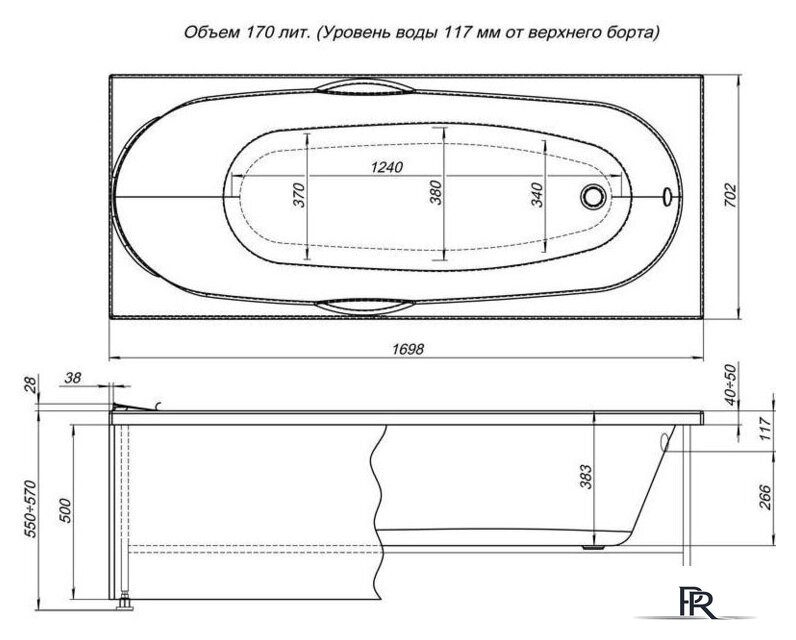 Фронтальный экран под ванну Aquanet Dali 170 (белый) - Изображение №5 — Интернет-магазин ПроЗаказ