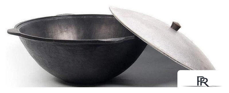 Казан Chugun Invest Узбекский с алюминиевой крышкой (12 л, плоское дно) - Изображение №2 — Интернет-магазин ПроЗаказ