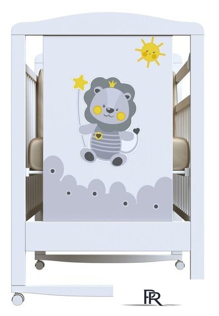 Классическая детская кроватка VDK Happy Lion колесо-качалка (белый) - Изображение №2 — Интернет-магазин ПроЗаказ