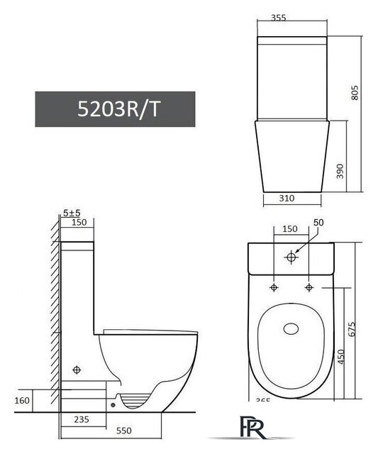 Унитаз напольный Grado GD-5203R Моно (с сиденьем) - Изображение №3 — Интернет-магазин ПроЗаказ