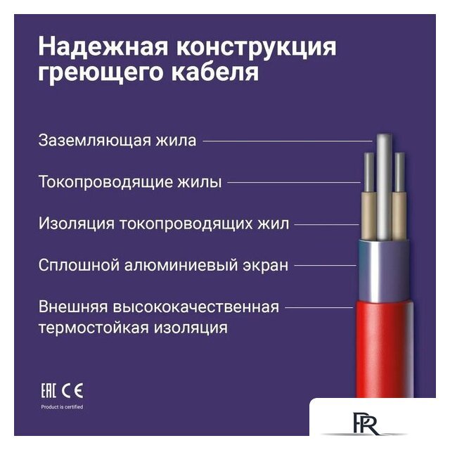 Нагревательный кабель Nunicho Etalon SHS 200Вт с терморегулятором RТС 70.26 (10м) - Изображение №5 — Интернет-магазин ПроЗаказ