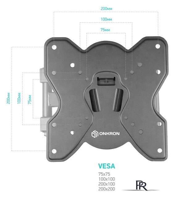 Кронштейн для телевизора Onkron M4S (черный) - Изображение №3 — Интернет-магазин ПроЗаказ