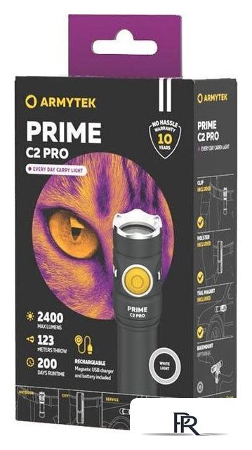 Фонарь Armytek Prime C2 Pro Magnet USB (белый) - Изображение №4 — Интернет-магазин ПроЗаказ