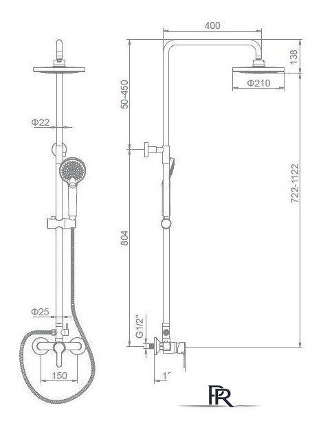 Душевая система  Ledeme L2403 - Изображение №2 — Интернет-магазин ПроЗаказ