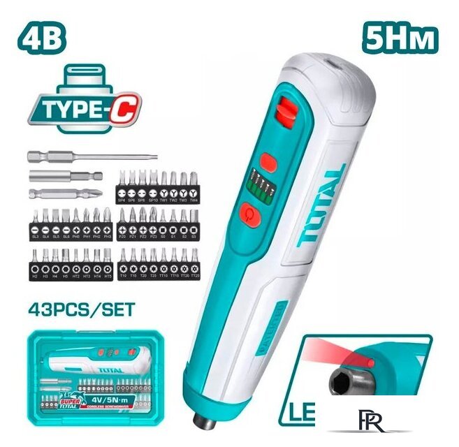 Электроотвертка Total TSDLI04062 (с АКБ, кейс) - Изображение №1 — Интернет-магазин ПроЗаказ