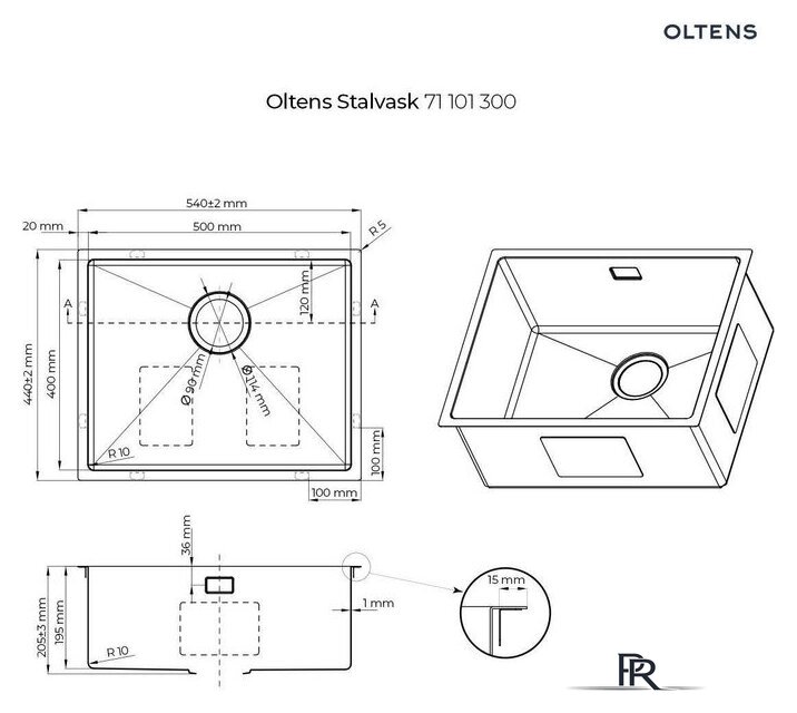 Кухонная мойка Oltens Stalvask 71101300 - Изображение №2 — Интернет-магазин ПроЗаказ