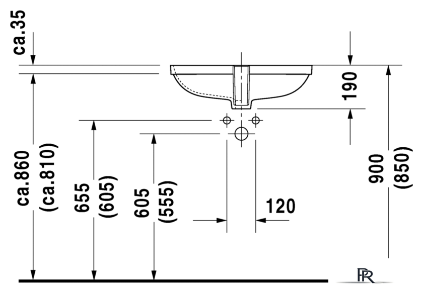 Умывальник Duravit D-Code 58x45.5 [0338560000] - Изображение №5 — Интернет-магазин ПроЗаказ