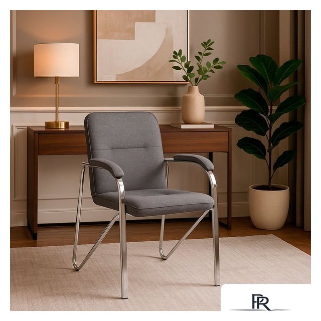 Офисный стул AksHome Samba AKS-1 (Leto 68 темно-серая ткань, мягкие подлокотники) - Изображение №3 — Интернет-магазин ПроЗаказ