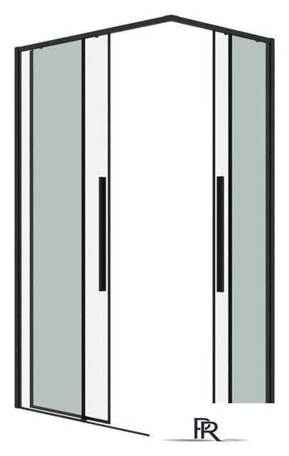 Душевой уголок Grossman Galaxy 80x80x195 300.K33.01.8080.21.00 (черный матовый/прозрачное стекло) - Изображение №2 — Интернет-магазин ПроЗаказ