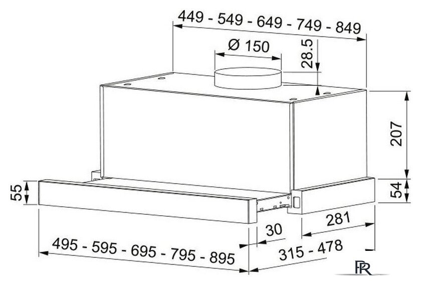 Кухонная вытяжка Franke Touch WH 50 315.0702.969 - Изображение №4 — Интернет-магазин ПроЗаказ