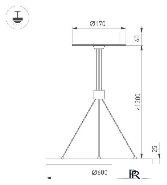 Подвесная люстра Arlight SP-Congo-Can-1-R600-36W Day4000 046243 - Изображение №2 — Интернет-магазин ПроЗаказ