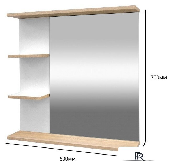 Зеркало Doratiz Гавайи 60 2711.156 (с полками справа) - Изображение №7 — Интернет-магазин ПроЗаказ