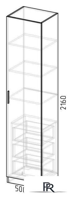 Шкаф-пенал Интермебель 420 МР-03 (кашемир) - Изображение №3 — Интернет-магазин ПроЗаказ
