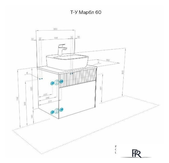  Акватон Тумба под умывальник Марбл Слэйт 60 1A276101MH4C0 - Изображение №16 — Интернет-магазин ПроЗаказ