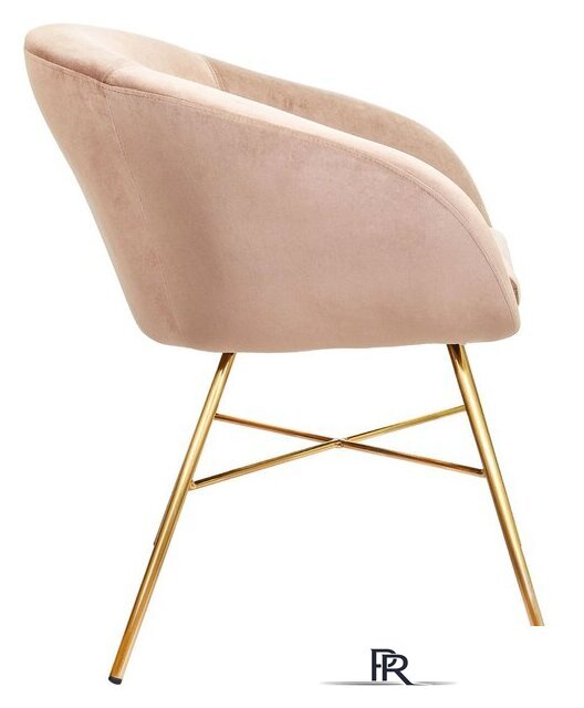 Стул с подлокотниками AksHome Amur (светло-коричневый велюр/золото) - Изображение №3 — Интернет-магазин ПроЗаказ