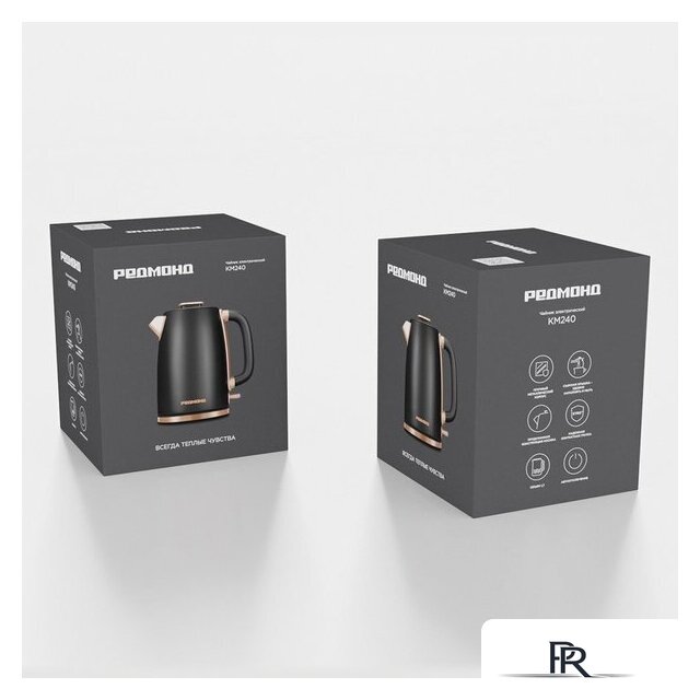 Электрический чайник Redmond (Редмонд) KM240 (черный/бронза) - Изображение №2 — Интернет-магазин ПроЗаказ