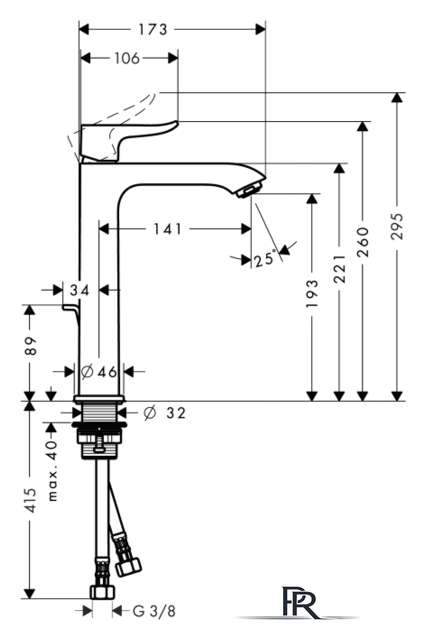 Смеситель Hansgrohe Metris 31183000 - Изображение №2 — Интернет-магазин ПроЗаказ