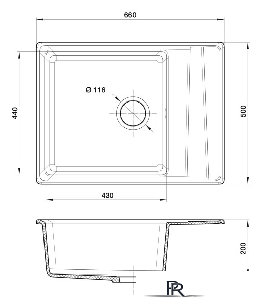 Кухонная мойка GranFest GF-LV-660L (черный) - Изображение №4 — Интернет-магазин ПроЗаказ