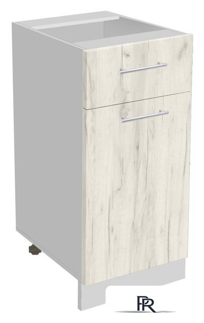 Шкаф напольный Артём-Мебель 400мм СН-114.08-Ш (ДСП дуб крафт белый) - Изображение №1 — Интернет-магазин ПроЗаказ