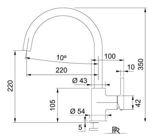 Смеситель Franke Lina XL 115.0626.019 (черный матовый) - Изображение №2 — Интернет-магазин ПроЗаказ