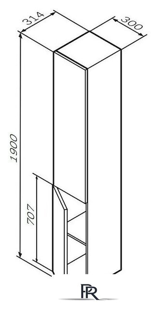  AM.PM Шкаф-пенал Gem M90CSL0306HF - Изображение №8 — Интернет-магазин ПроЗаказ