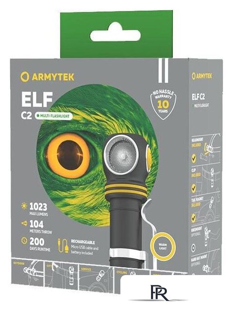 Фонарь Armytek Elf C2 Micro USB (теплый) - Изображение №4 — Интернет-магазин ПроЗаказ