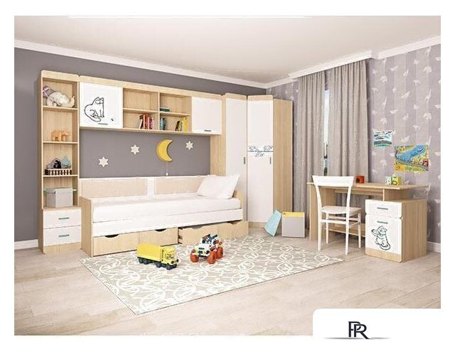 Полка Аквилон Кот №7.1 (туя светлая/белый) - Изображение №2 — Интернет-магазин ПроЗаказ