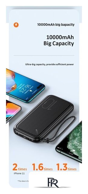 Внешний аккумулятор Usams US-CD150 PB56 10000mAh (черный) - Изображение №6 — Интернет-магазин ПроЗаказ
