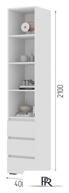 Стеллаж Стендмебель Хелен ПН 02 (белый/белый) - Изображение №6 — Интернет-магазин ПроЗаказ