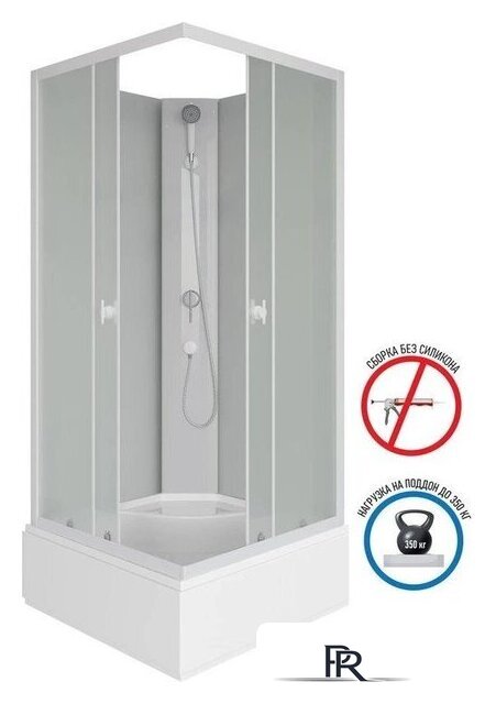 Душевая кабина Niagara Promo P80/26Q/MT/BK 80x80x195 - Изображение №2 — Интернет-магазин ПроЗаказ