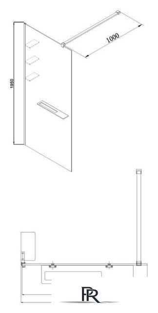 Душевая стенка Adema Риббер 120 Walk-In (черный) - Изображение №6 — Интернет-магазин ПроЗаказ
