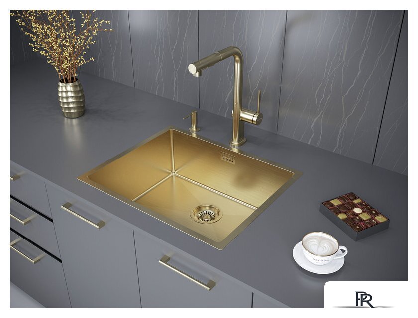 Кухонная мойка Paulmark Next 54 Uni PM215444-BG (золото/брашированное золото) - Изображение №3 — Интернет-магазин ПроЗаказ